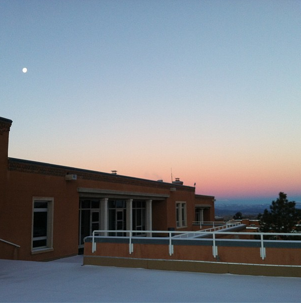 moonrise on JCR balcony
